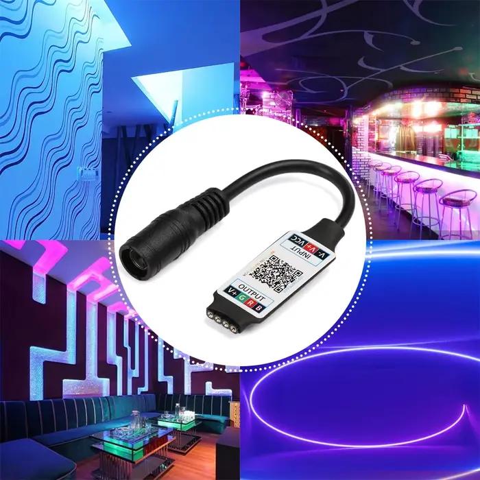Mini contrôleur de bande lumineuse LED Bluetooth RGB 12V, contrôle sans fil pour téléphone intelligent, DC 5-24V 6A pour bande RGB 3528 5050