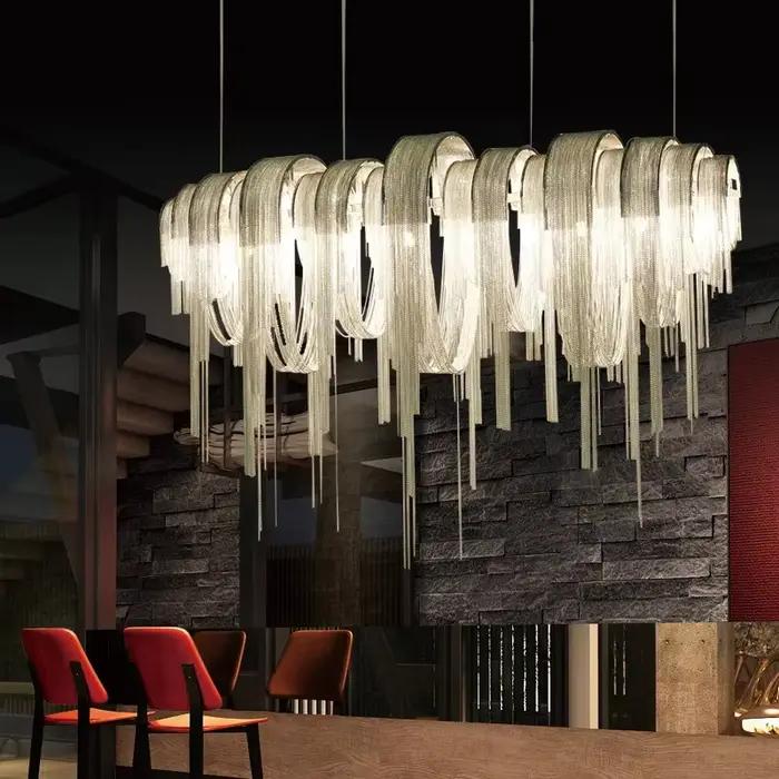 Lustre moderne Chrome gland Led