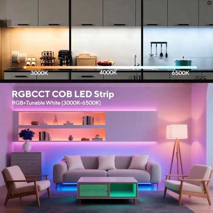 Bande Lumineuse LED COB RGBW RGBCCT à Haute Densité