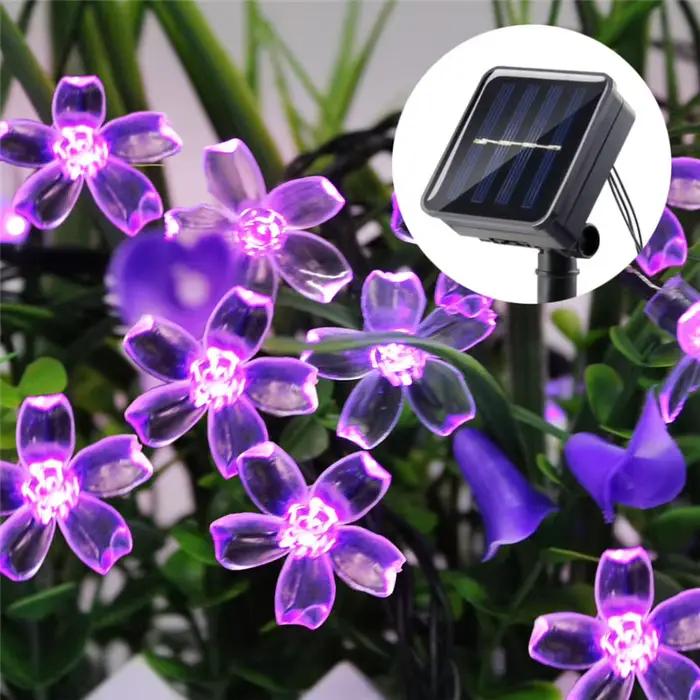 Guirlande lumineuse Led solaire d'extérieur, fleurs de cerisier, 8 Modes d'éclairage, lampe solaire pour Camping, mariage, décoration de noël