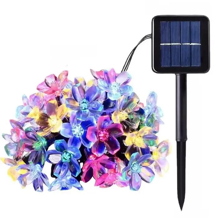 Guirlande lumineuse Led solaire d'extérieur, fleurs de cerisier, 8 Modes d'éclairage, lampe solaire pour Camping, mariage, décoration de noël