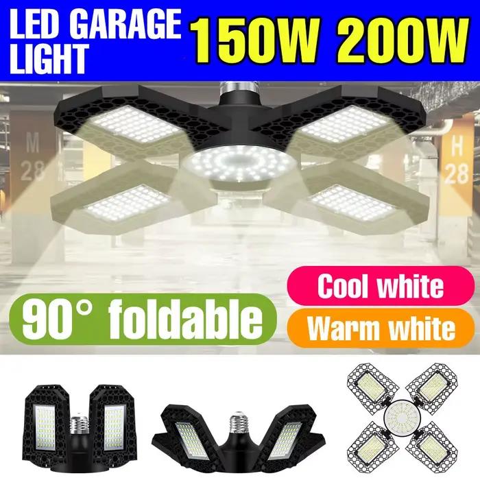 Ampoule LED pour Garage, 200W, E27/E26, 100W, 150W, pliable, déformable, pour maison, entrepôt, atelier, sous-sol, AC85V-265V, 3000K/6000K