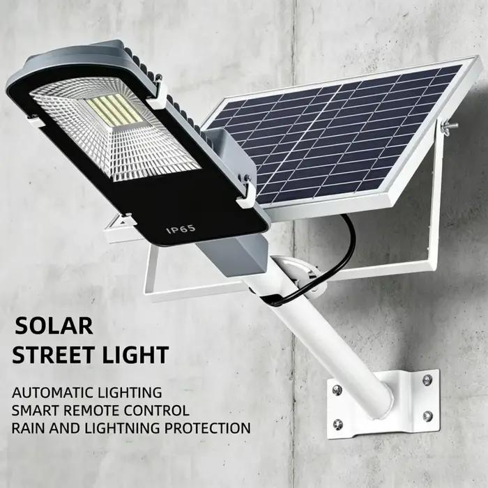 Lampadaire solaire LED haute luminosité à détection automatique, étanche IP65, pour éclairage extérieur de jardin, cour, place publique et parking