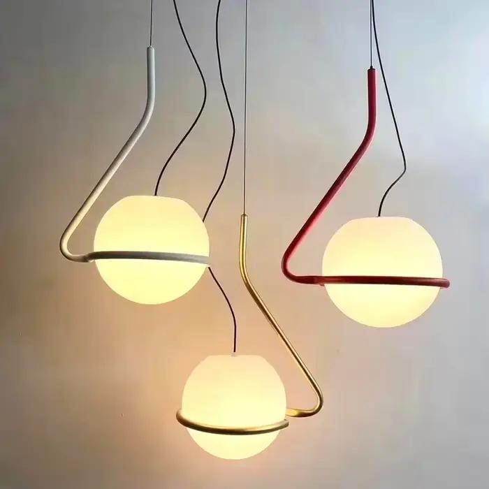 2025 Designer italien Art Déco boule blanche suspension pour salle à manger chambre salon restaurant plafond