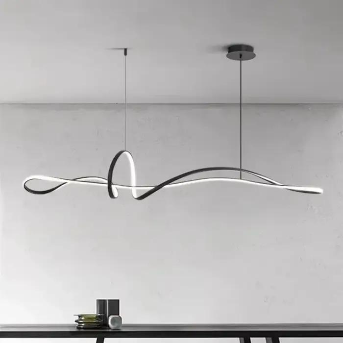 Restaurant LED lustre Art créativité moderne Table à manger suspension lampe minimaliste maison longue étude Bar décor luminaires
