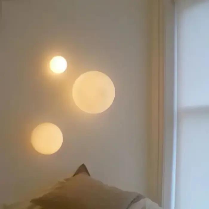 Plafonnier circulaire en verre au design nordique, luminaire décoratif d'intérieur, idéal pour une chambre à coucher, un couloir, un porche, un balcon ou une chambre d'enfant