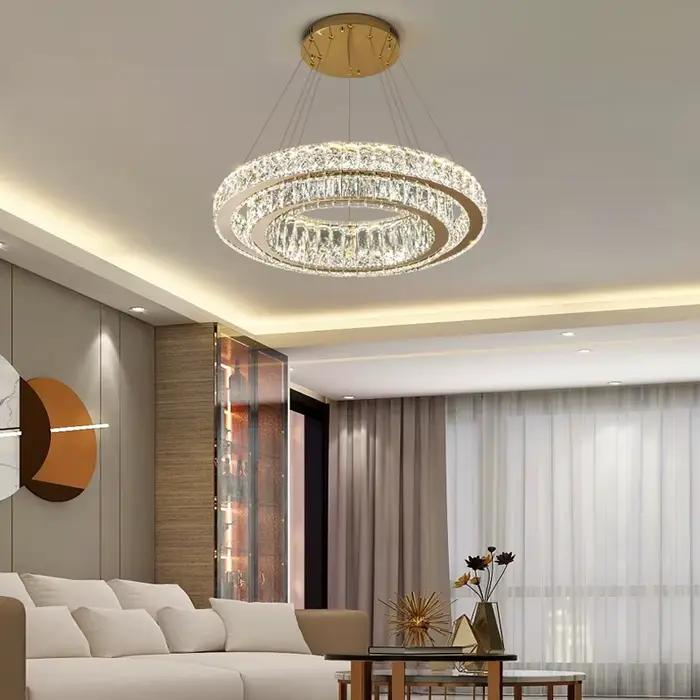Plafonnier LED en Clip avec Anneau localité, Éclairage d'Nikde Luxe, Luminaire Décoratif de Plafond, Idéal pour un Salon, une Salle à Manger ou une Villa