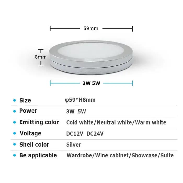 1/3/6 pièces LED armoire lumière 3W 5W DC12V 24V placard lampe éclairage intérieur pour sous