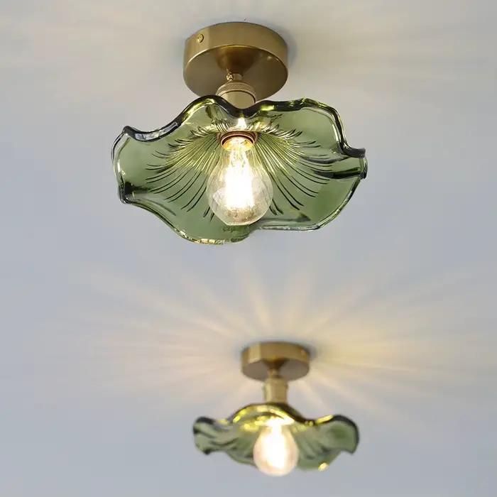 Lampe plafonnier nordique LED moderne en bronze et verre pour cuisine salle à manger chambre entrée étude