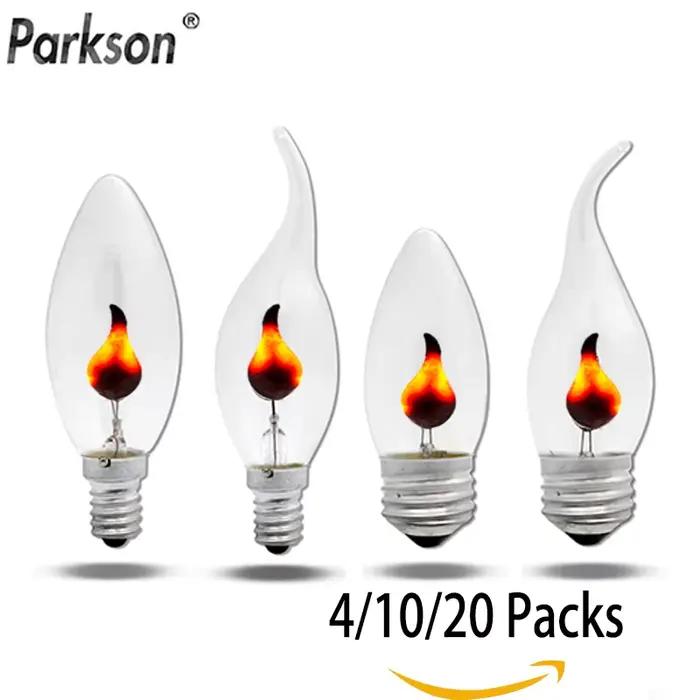 Edison Led bougie ampoule E14 E27 LED effet de flamme ampoule 3W AC220V maison pour décor éclairage Ampoule bougie ampoule