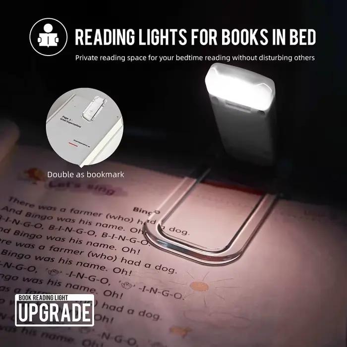 Mini lampe de lecture à Clip LED, petite veilleuse, chargement USB, luminosité réglable, Protection des yeux, Portable