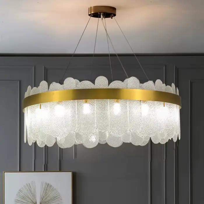 Lustre moderne en verre gris fumé