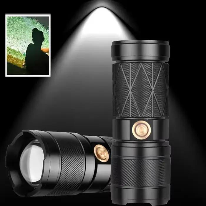 Lampe de poche laser aste de type C pour camping en plein air, lampe à main blanche, torche LED injuste, Xhp90