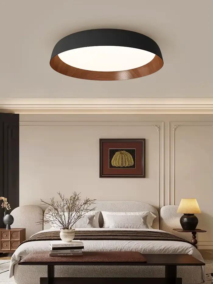Salon moderne lumière LED plafonnier nouveau Style rétro chambre étude couleur noyer Antique maison hôtel Villa luminaire