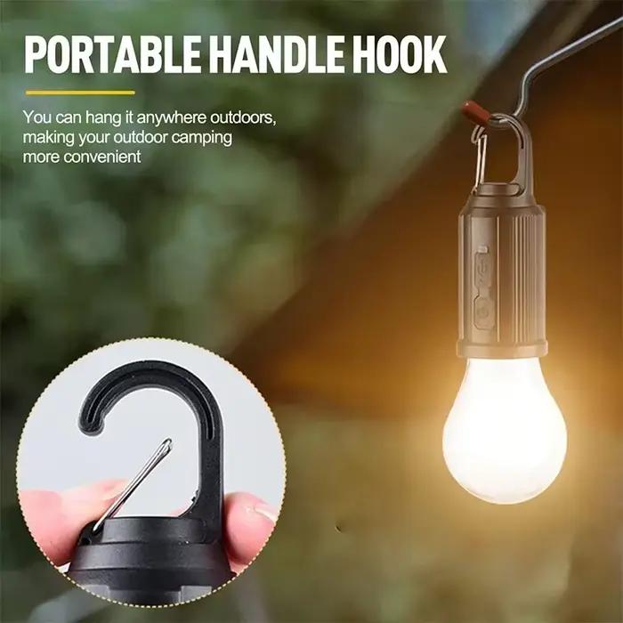 Lampe de camping LED à énergie solaire, lanterne d'éclairage LED à chargement USB, lampe portative étanche 100LM pour barbecue en plein air et camping