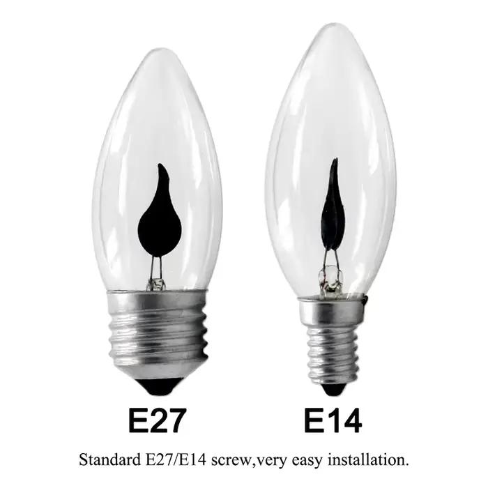 Edison LED scintillement flamme bougie lampes ampoule E27 E14 AC 220 V 230 V 3 W Vintage feu LED queue pointe lumières ampoule décoration éclairage