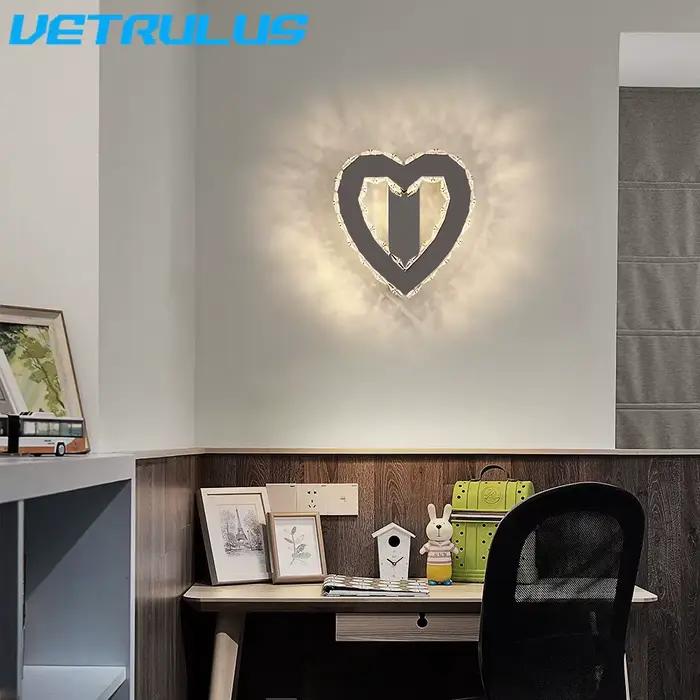 Coeur applique murale cristal Led moderne