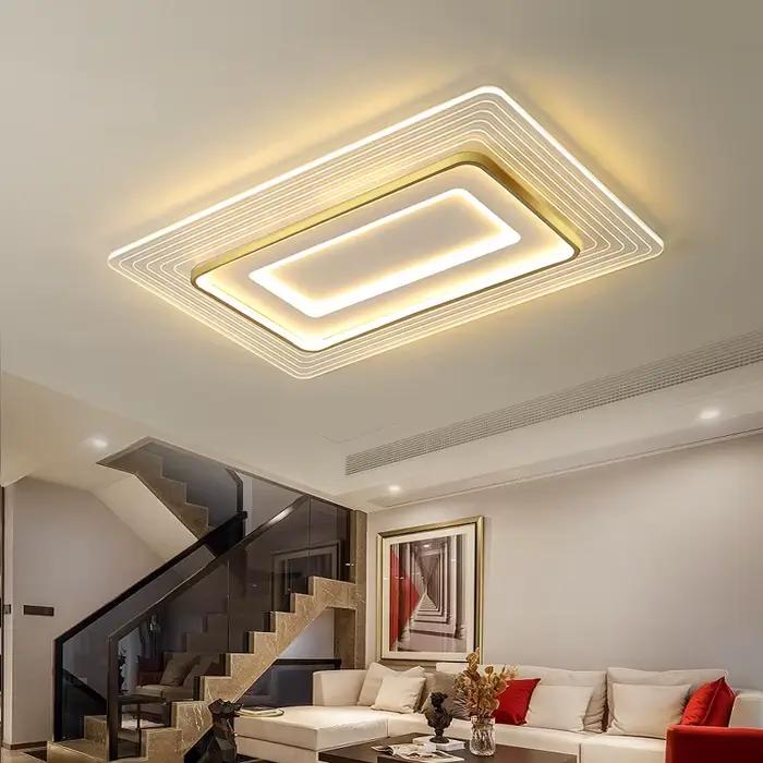 LED plafonnier 2025 nouveau rayé acrylique salon salle à manger couloir lumière minimaliste Ultra-mince chambre luminaire intérieur