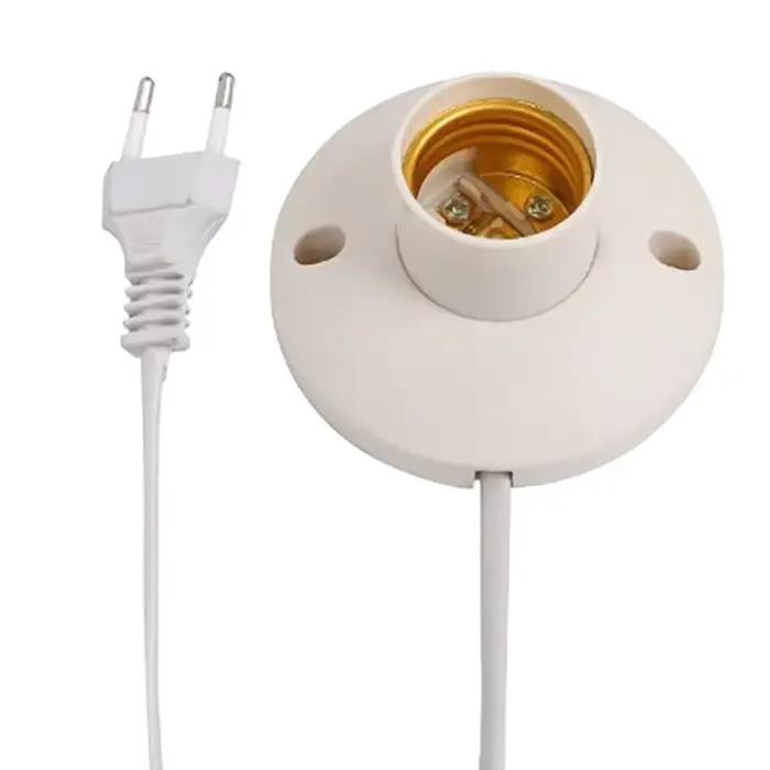 Support de lampe LED ue, prise d'ampoule E27, prise dôme avec Base de câble pour lampe de Table, supports de nuit, accessoires