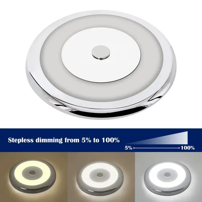RV LED toit lumière ronde plafond dôme 12/24V 3W lampe intérieure avec variateur pour camping-car caravane bateau marin Yacht accessoires