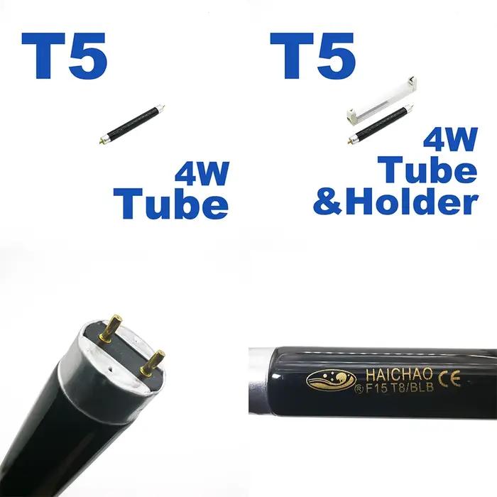 Lampe noire à ultraviolets T8, 4W, 6W, 8W, T5, BLB, 10W, 15W, lampe de détection UVA, poignées d'argent, tube de vérification protected, lampe à polymériser GEL UV 365nm