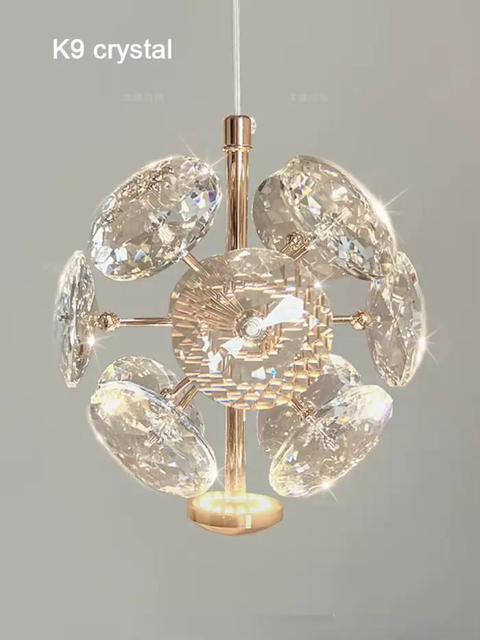 Moderne K9 pur cristal chevet petit lustre lumière luxe