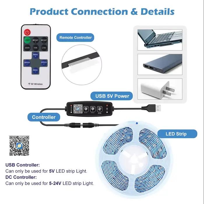 11 touches RF télécommande sans fil DC5-24V bande lumineuse LED couleur unique Bluetooth APP bouton de commande pour 3528 5050 bandes lumineuses