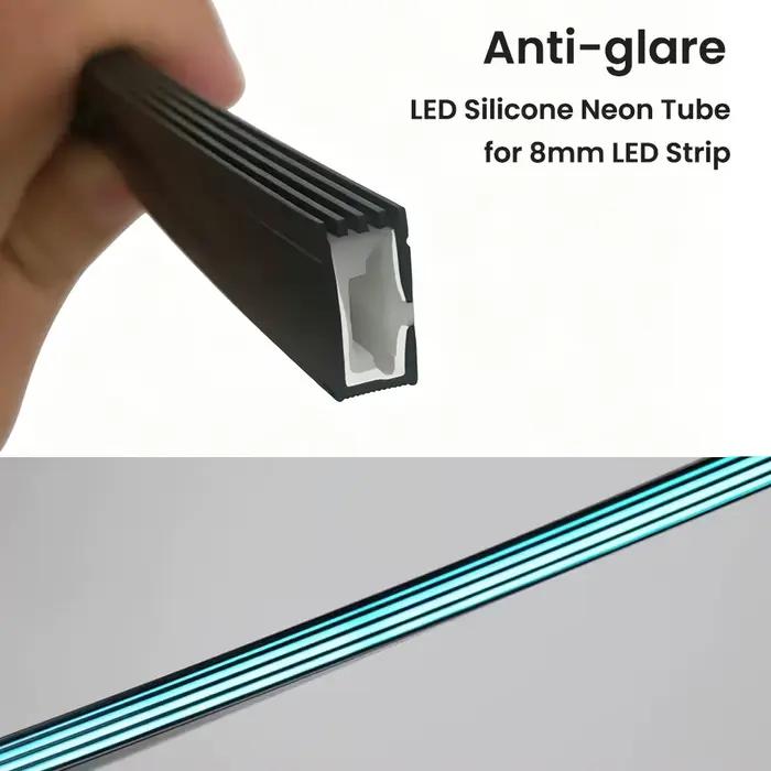 Tube diffuseur en silicone pour bande lumineuse LED de 0,5 à 5 m, anti-éblouissement, flexible, protection flexible, 6x12 IP67 pour bande LED SMD de 8 mm