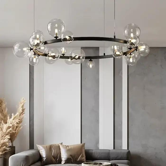 Lustre à bulles créatif moderne pendentif LED luminaire pour salon salle à manger chambre décor à la maison plafonnier
