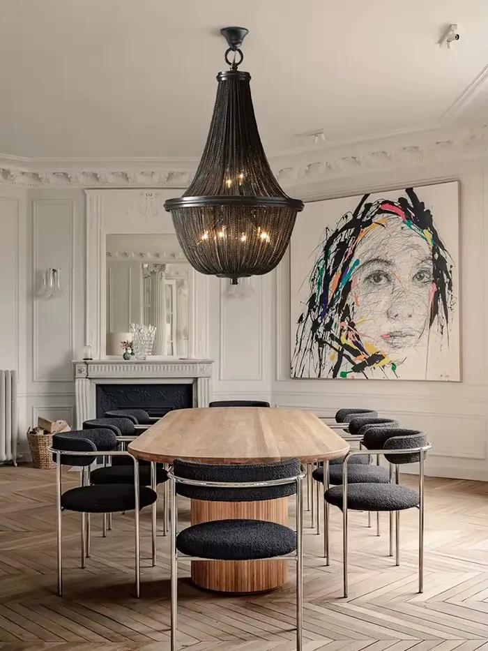 Lustre Américain Néoclassique à Pompons, Suspension Moderne pour Plafond Haut, Luminaires Suspendus pour Escalier, Lustre de Salon
