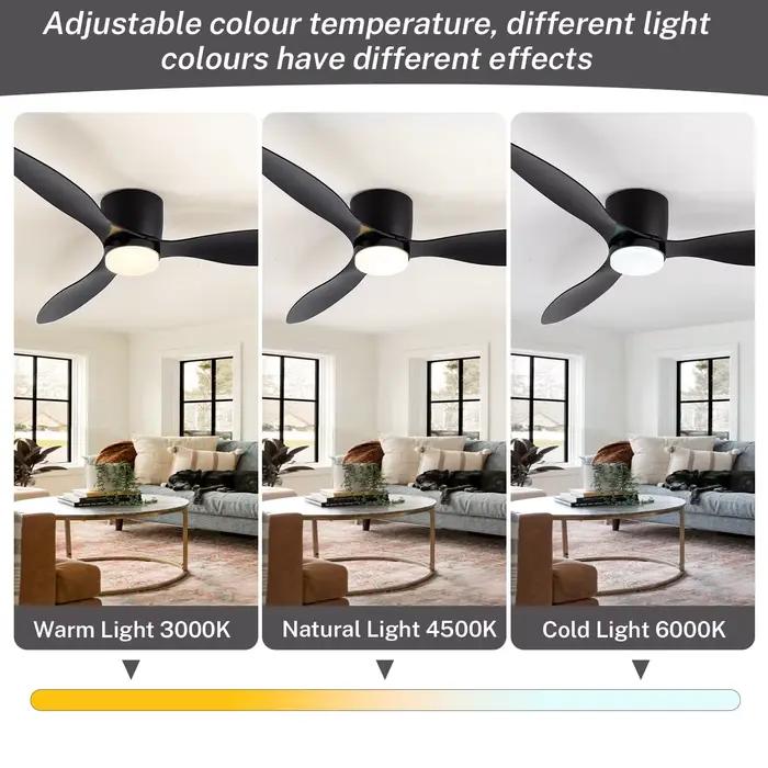 Ventilateur de plafond moderne IRALAN avec lumière LED grande puissance pour fraîcheur et luminosité maison chambre cuisine patio