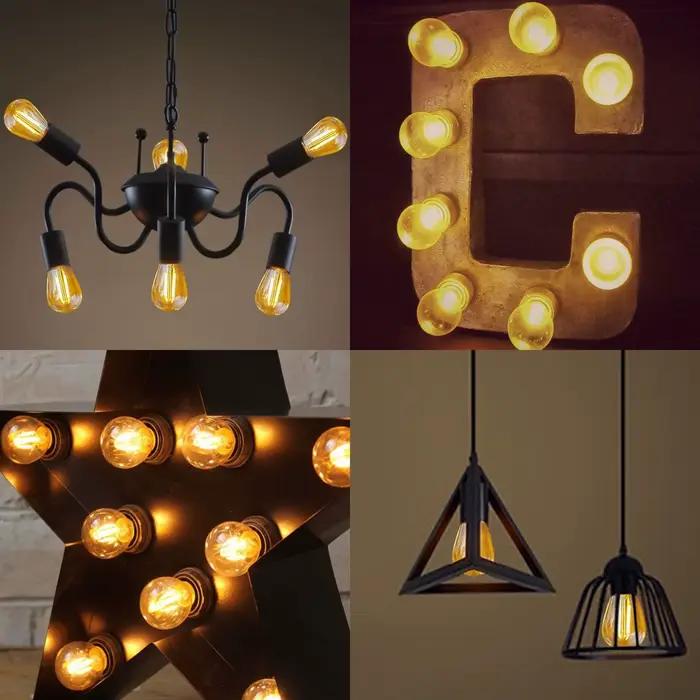 Ampoule LED Edison Vintage S14 1W E27 ampoules ambre blanc chaud 10W à incandescence équivalente pour guirlande suspension décoration