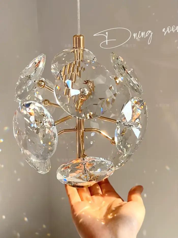 Moderne K9 pur cristal chevet petit lustre lumière luxe
