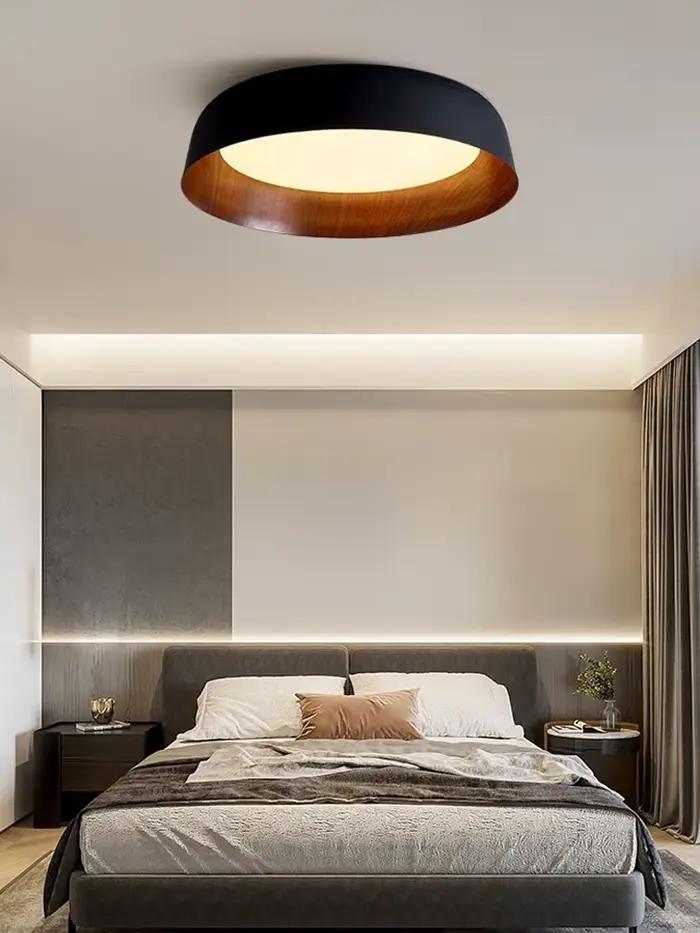 Salon moderne lumière LED plafonnier nouveau Style rétro chambre étude couleur noyer Antique maison hôtel Villa luminaire