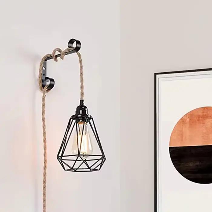 Lampe suspendue en corde de Jute