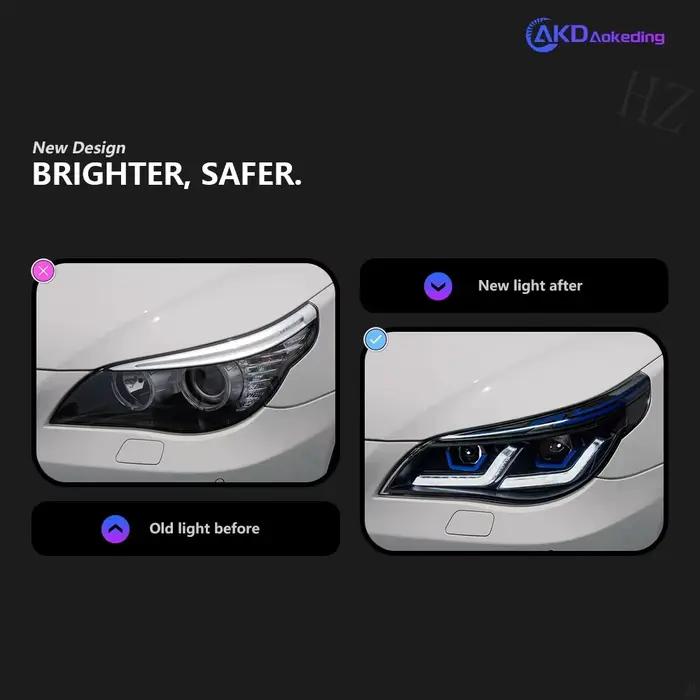 Lumière de Sauna LED DRL Hella 5 SG, Lentille Hid H7 523i 530i, Œil d'Ange, Accessoires de Voiture pour BMW E60 2003-2010