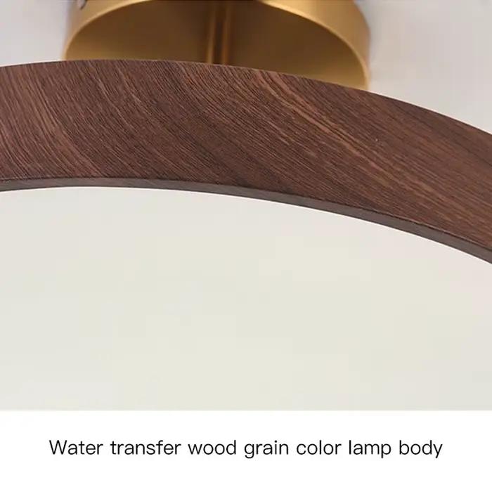 Plafonnier Moderne Rond en Bois et Fer pour Chambre à Coucher