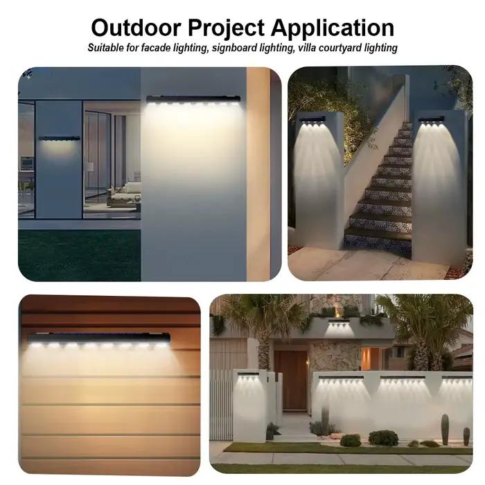 Lampes solaires pour clôture 4/8 LED, éclairage extérieur IP65 étanche, lampes murales, lampes pour panneaux d'adresse, pour jardin, allée, terrasse, véranda, cour, entrée