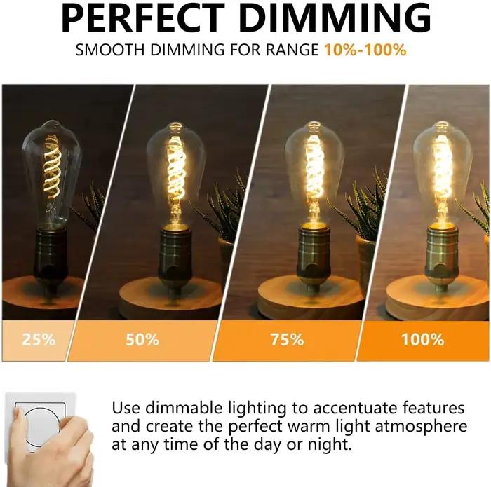 Ampoules LED à filament spiralées E14 E27 globe vintage doré pour salon chambre à coucher occasions spéciales
