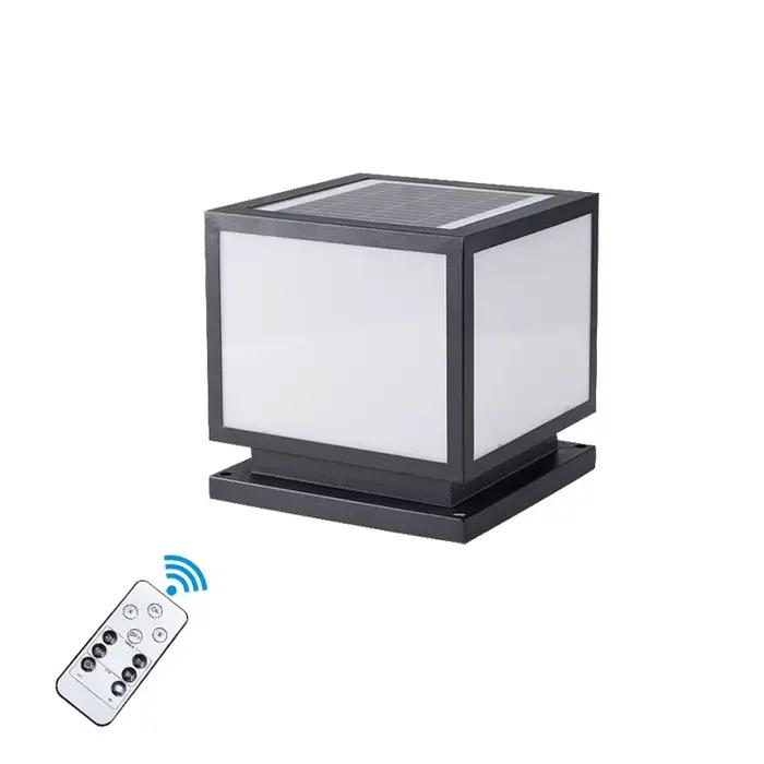 Lampe frontale à colonne d'énergie solaire étanche pour l'extérieur, Villa, jardin, décoration communautaire, lampe de pelouse, lampe murale carrée