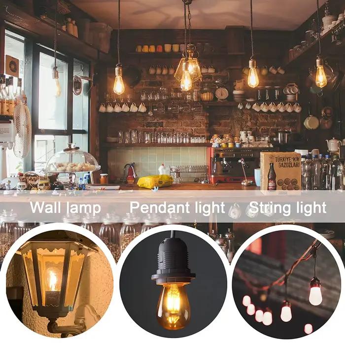 Ampoule LED Edison Vintage S14 1W E27 ampoules ambre blanc chaud 10W à incandescence équivalente pour guirlande suspension décoration
