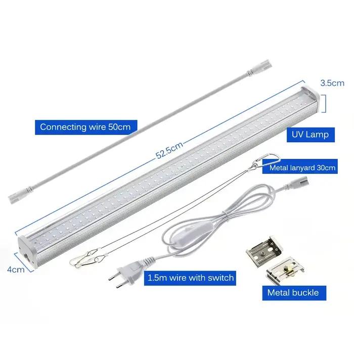 25W AC110V 220V UV Tube de lumière noire lampe ultraviolette ampoule 395nm UVA LED IP65 lampe avec prise barre de décoration lumière noire