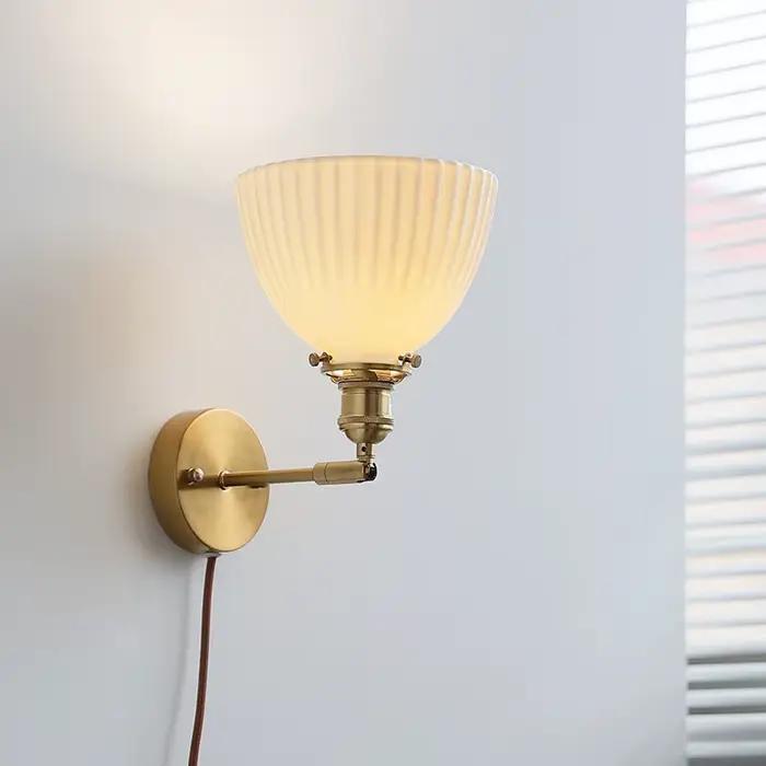 SuffHD-Applique Murale LED Nordique Moderne, Abat-Jour en Céramique, Prise UE US, Joli, Chambre à Coucher, Salon, Applique à Côté de la Lampe