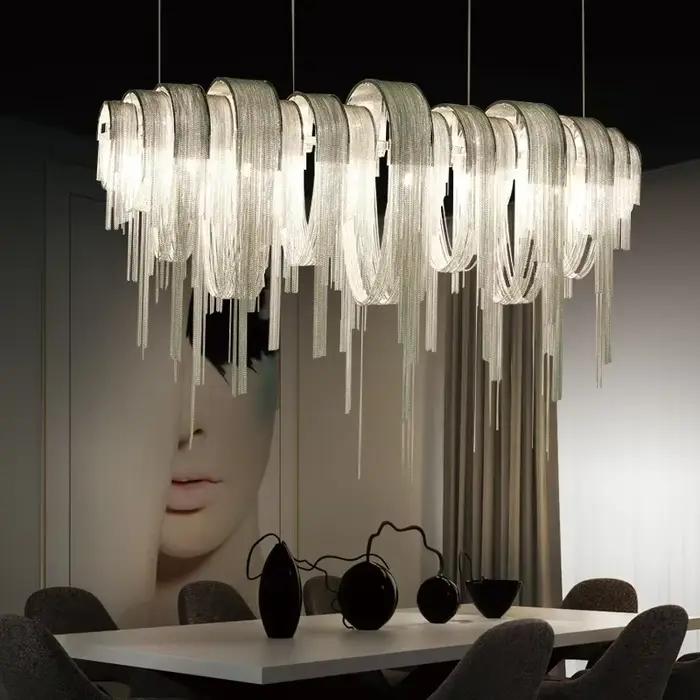 Lustre moderne Chrome gland Led
