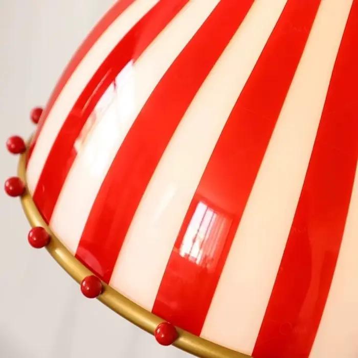 Lustre de cirque coloré rétro Memphis rayures rouges suspension chambre d'enfant salle à manger cuisine île lampes d'entrée