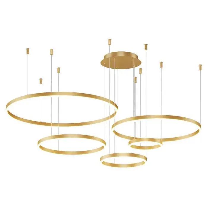 Plafonnier LED en Forme d'Anneaux Brossés au Design Moderne, Éclairage d'Nik, Luminaire Décoratif de Plafond, Idéal pour un Salon, une Chambre à Coucher, Couleur Or ou Noir