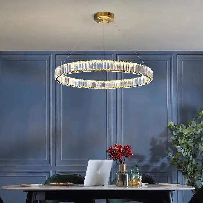Lustre moderne cristal Led Plafond Lustres éclairage salon décor suspension lampe salle à manger