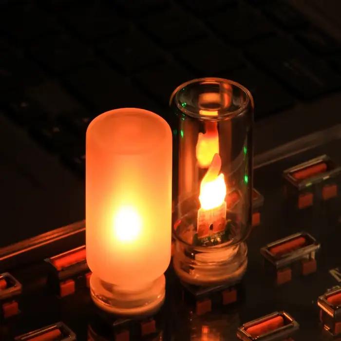 Ampoule Led Effet Flamme Scintillante Usb Vintage Lampe Decorative Ambiance Maison Lumiere Blanche Chaude Réaliste Effet De Bougie Clignotante Artistique Occasions Spéciales
