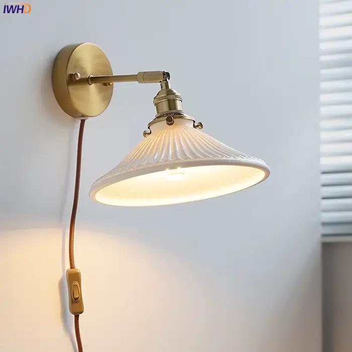 SuffHD-Applique Murale LED Nordique Moderne, Abat-Jour en Céramique, Prise UE US, Joli, Chambre à Coucher, Salon, Applique à Côté de la Lampe
