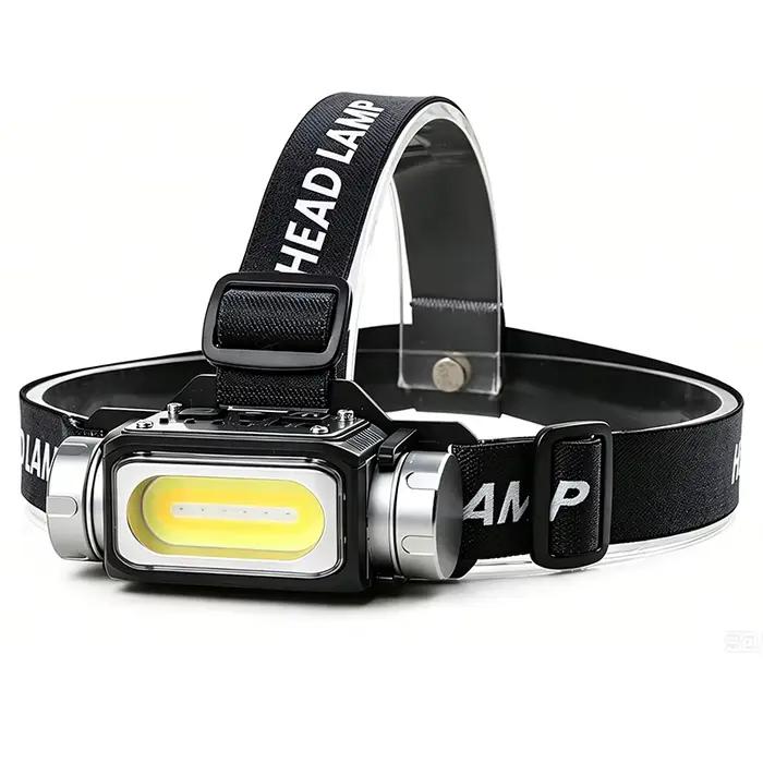 Lampe frontale rechargeable à haute luminosité, lampe de travail détachable, lumière LED en aluminium blanc, jaune et rouge pour la randonnée et le camping